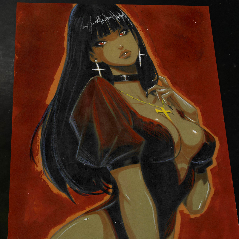 Vampirella Art Print Signed 8.5x11 Art by Keyeske