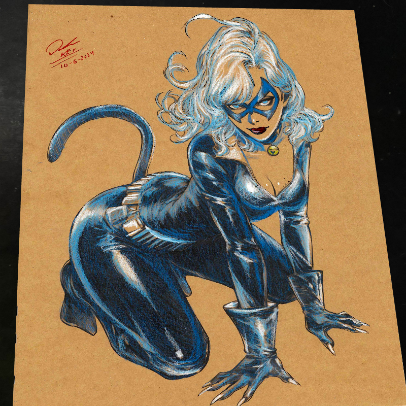 Black Cat - Marvel art print by Keyeske