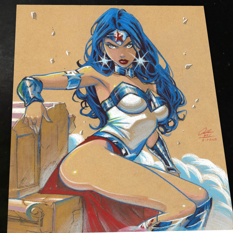 Wonder Woman Art Print Signed 8.5x11 | Art by Keyeske