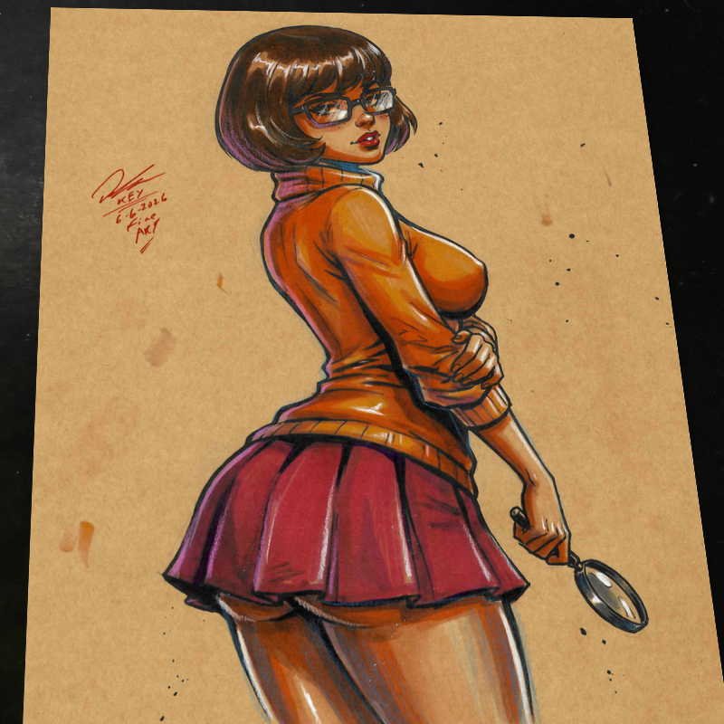 Velma Dinkley Scooby-Doo Art Print Signed 8.5x11 | Art by Keyeske
