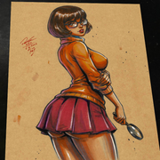 Velma Dinkley Scooby-Doo Art Print Signed 8.5x11 | Art by Keyeske