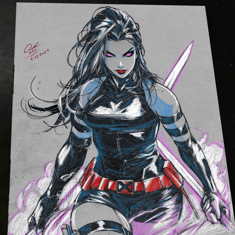 Psylocke - Marvel art print by Keyeske