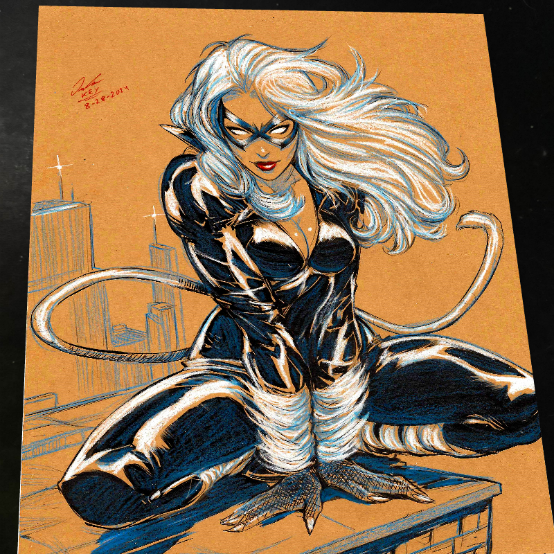 Black Cat - Marvel art print by Keyeske