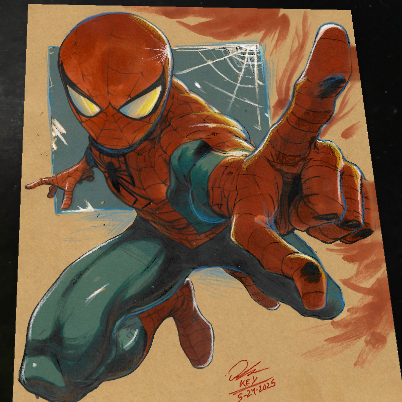 Spider-Man Art Print Signed 8.5x11 | Art by Keyeske