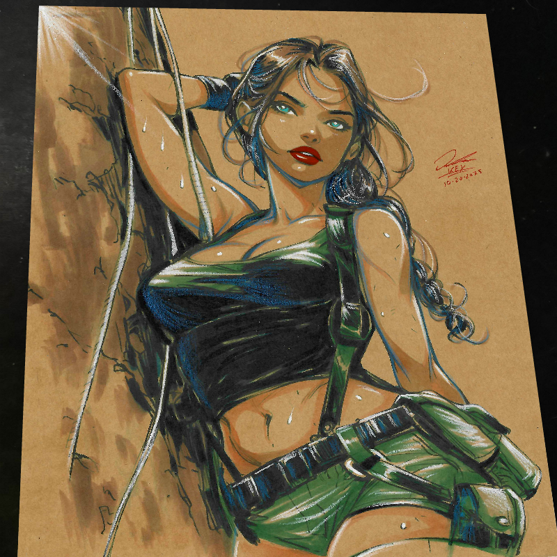 Lara Croft Art Print 8.5x11 Art by Keyeske