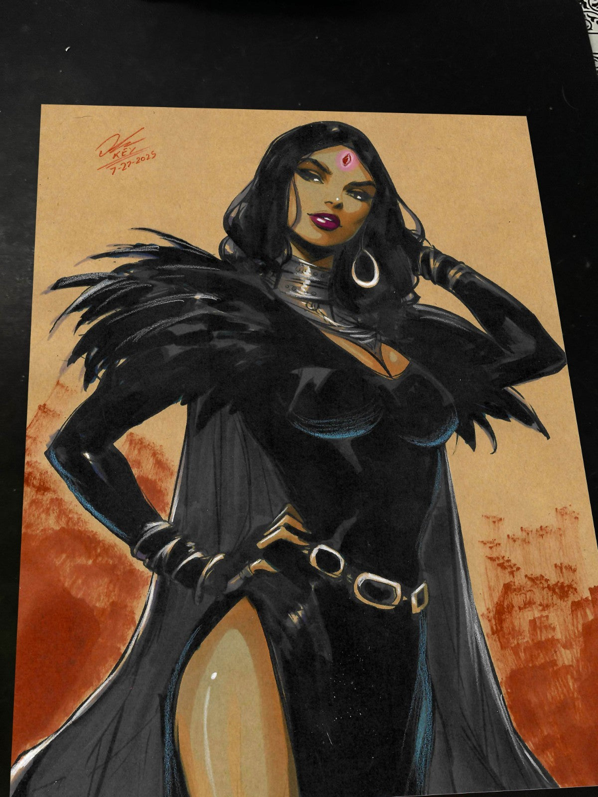 Raven Art Print Signed 8.5x11 | Art by Keyeske