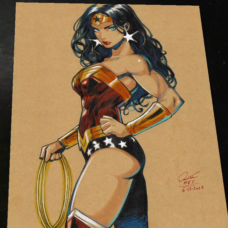 Wonder Woman Art Print Signed 8.5x11 | Art by Keyeske