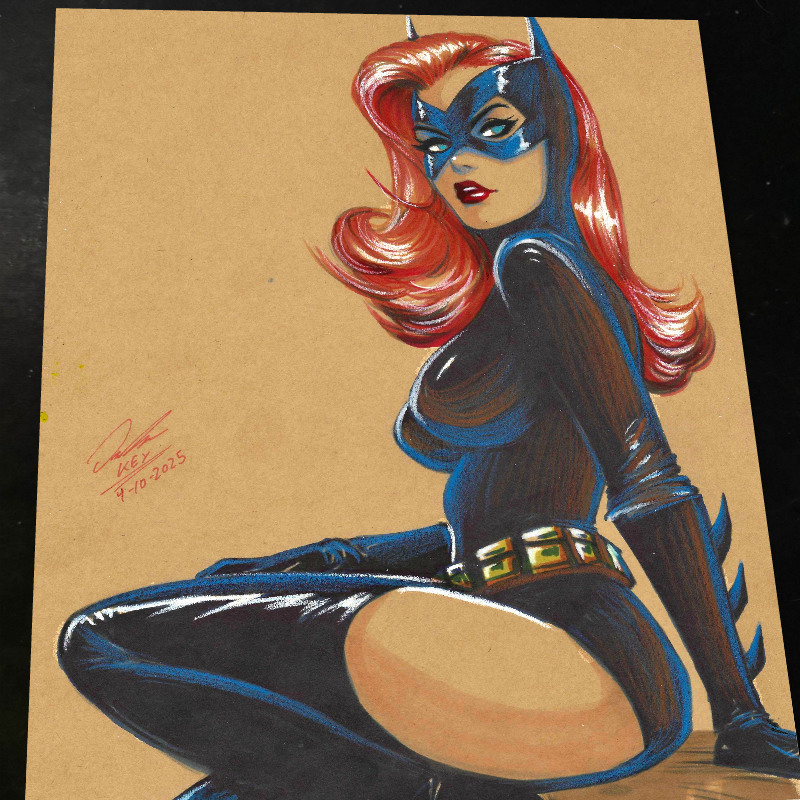Batgirl Art Print Signed 8.5x11 | Art by Keyeske