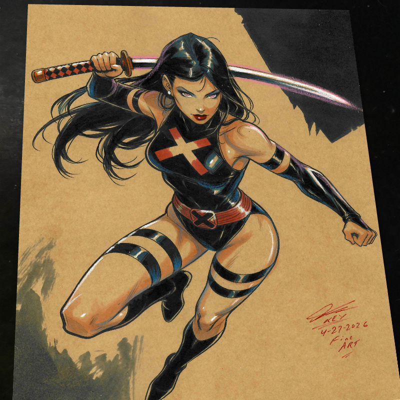 Psylocke Art Print Signed 8.5x11 | Art by Keyeske