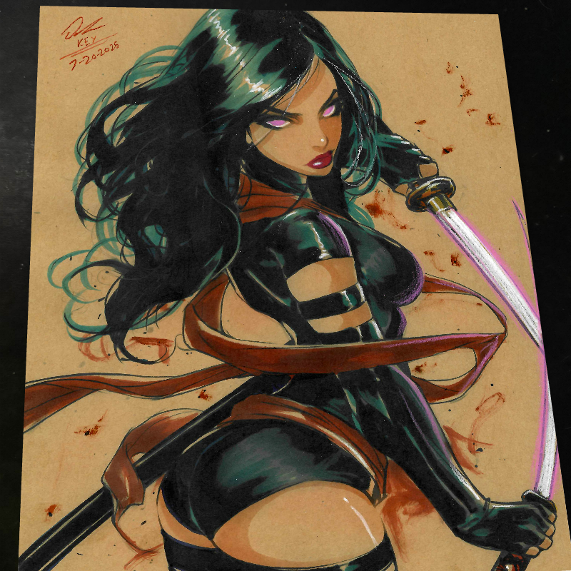 Psylocke - Marvel art print by Keyeske