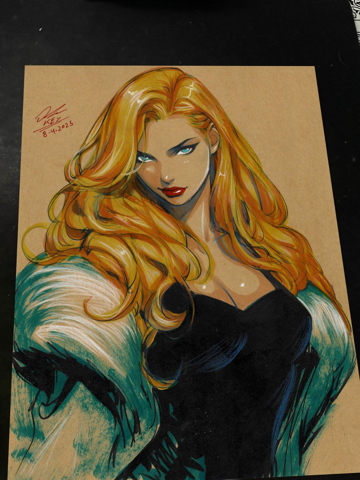 Emma Frost X-Men Art Print Signed 8.5x11 | Art by Keyeske