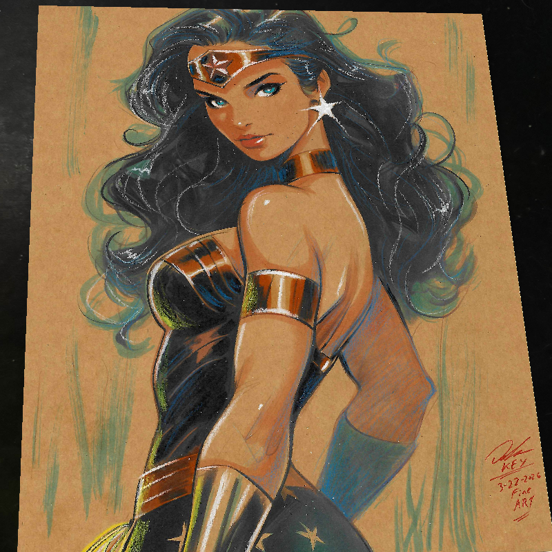 Wonder Woman Art Print Signed 8.5x11 | Art by Keyeske