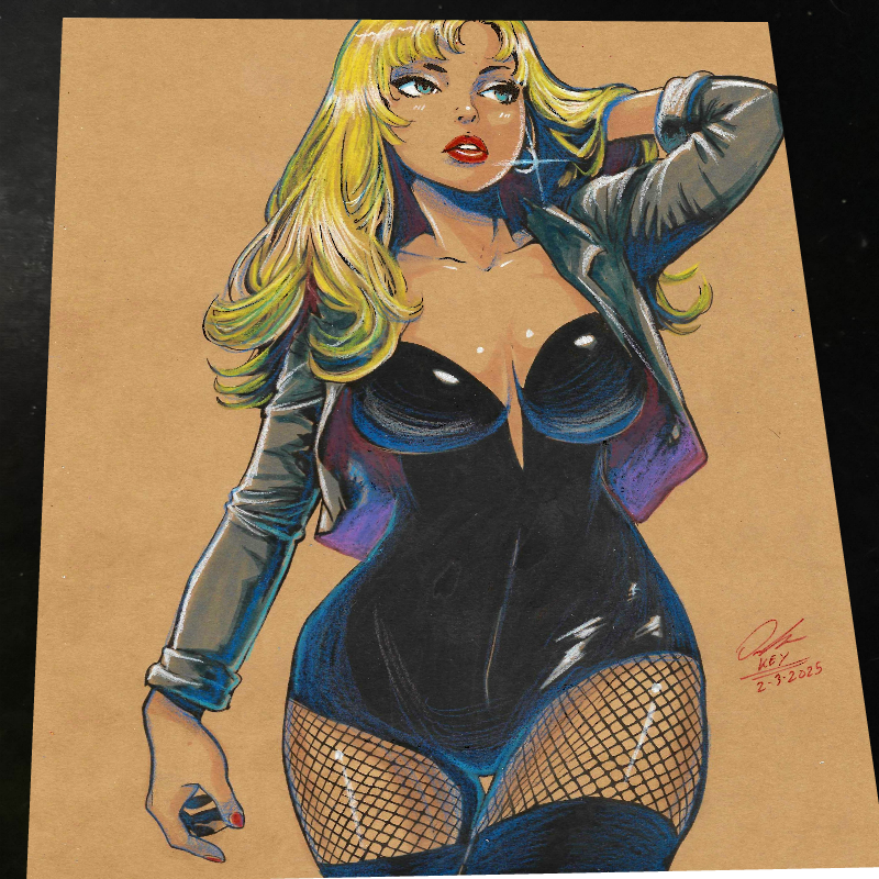 Black Canary Art Print Signed 8.5x11 | Art by Keyeske