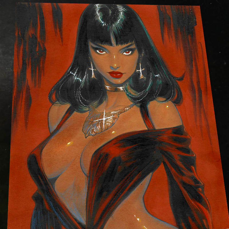 Vampirella Art Print Signed 8.5x11 Art by Keyeske