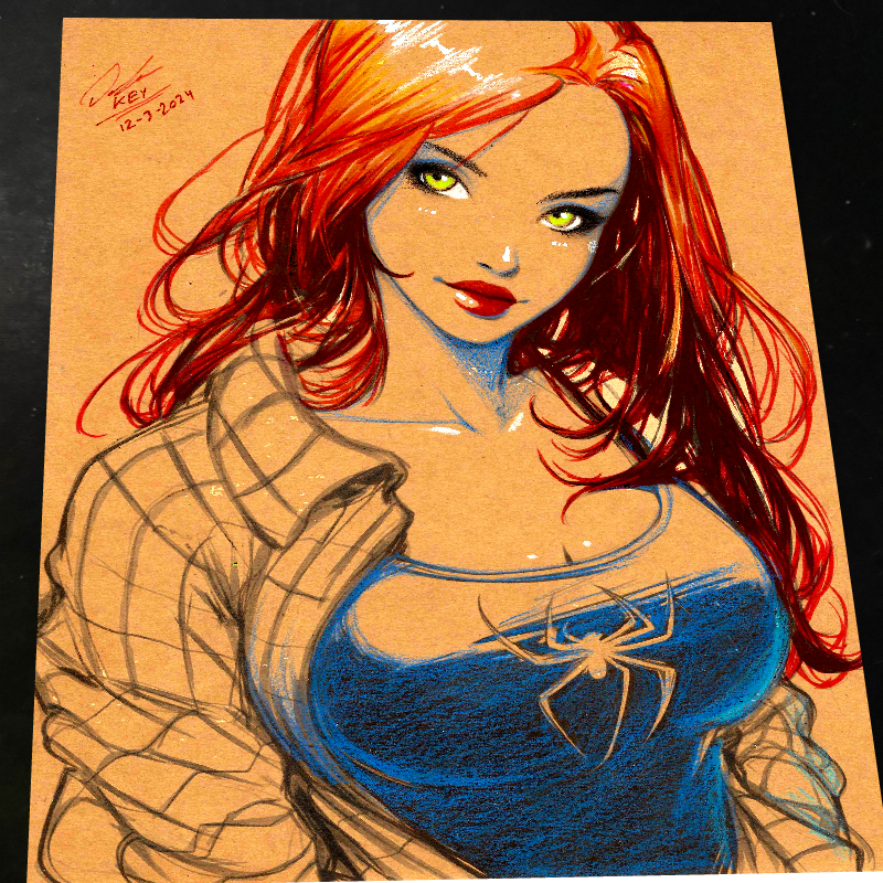 Mary Jane Watson Art Print Signed 8.5x11 | Art by Keyeske