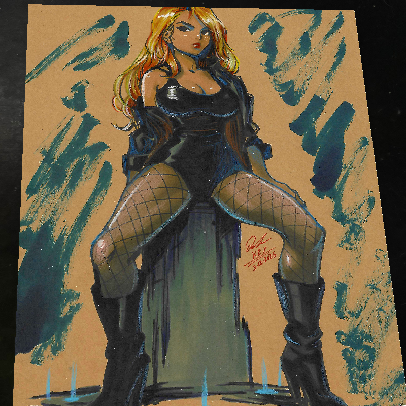 Black Canary Art Print Signed 8.5x11 | Art by Keyeske