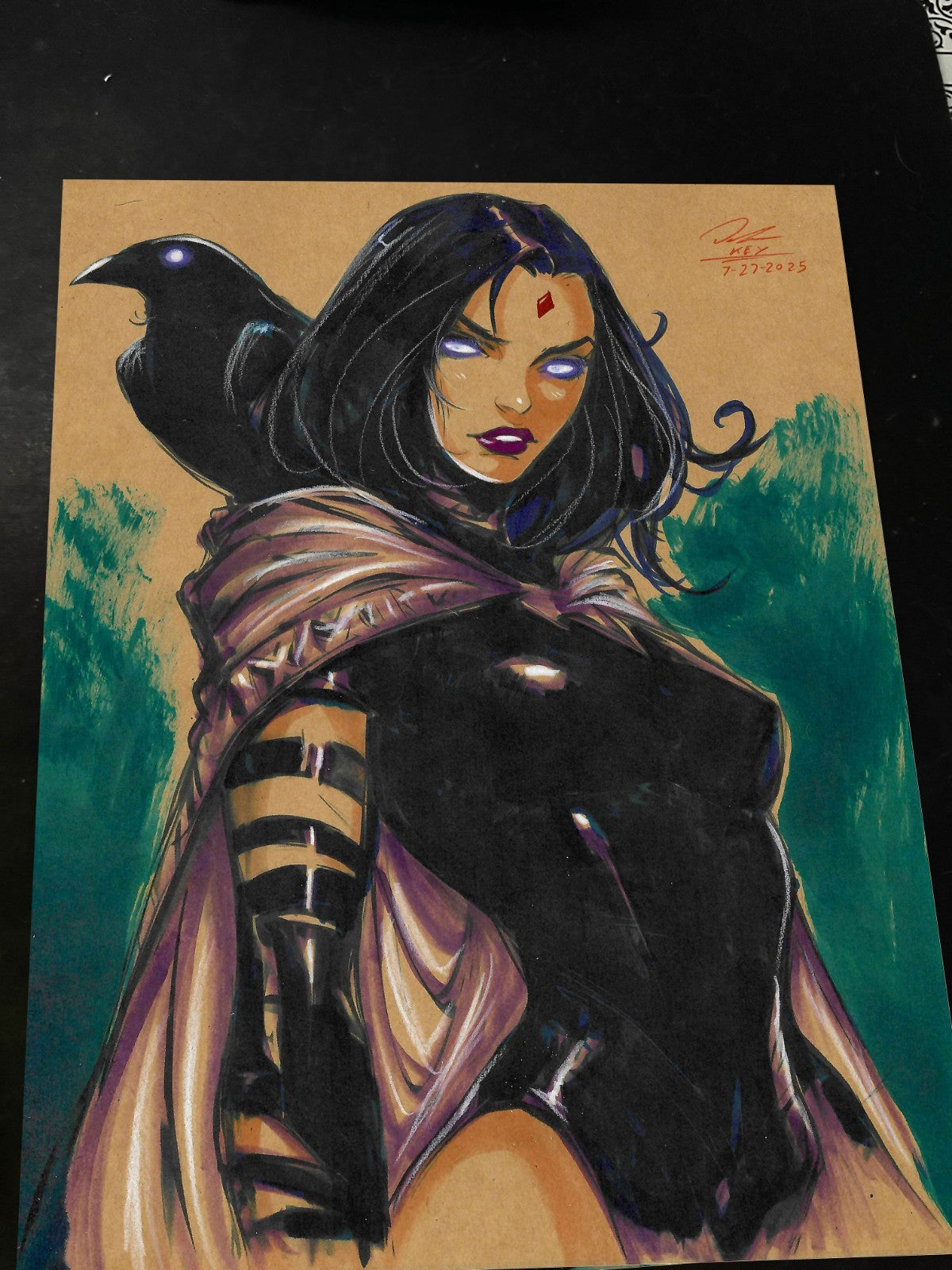 Raven Art Print Signed 8.5x11 | Art by Keyeske