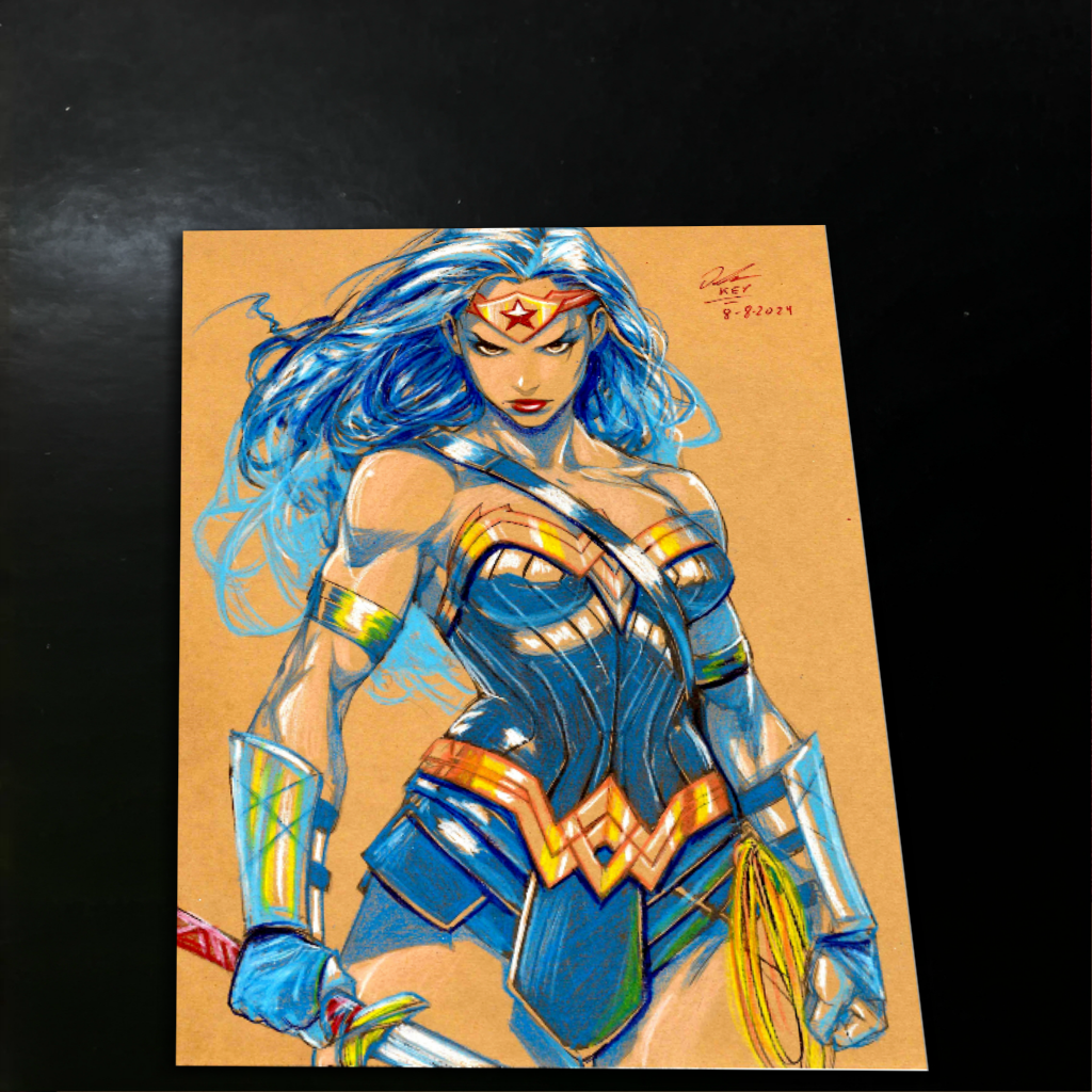 Wonder Woman Art Print Signed 8.5x11 | Art by Keyeske