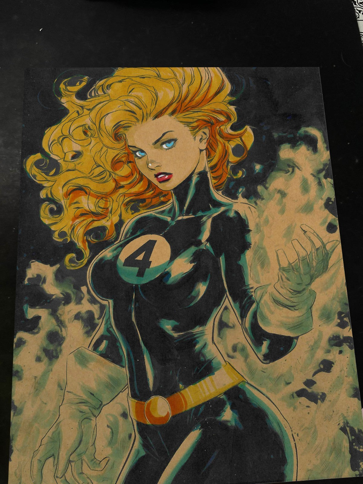 Sue Storm Fantastic 4 Art Print Signed 8.5x11 | Art by Keyeske