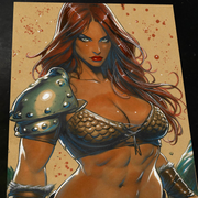 Red Sonja Art Print Signed 8.5x11 | Art by Keyeske