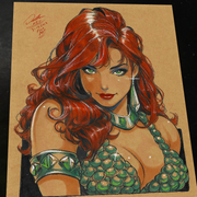 Red Sonja Art Print Signed 8.5x11 | Art by Keyeske