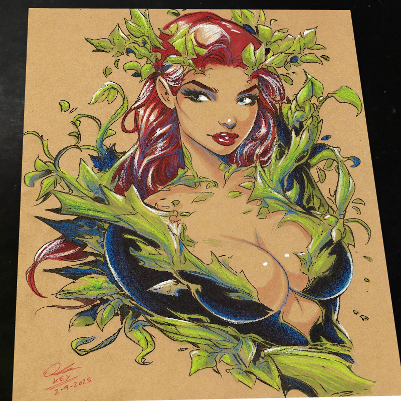 Poison Ivy Art Print Signed 8.5x11 | Art by Keyeske
