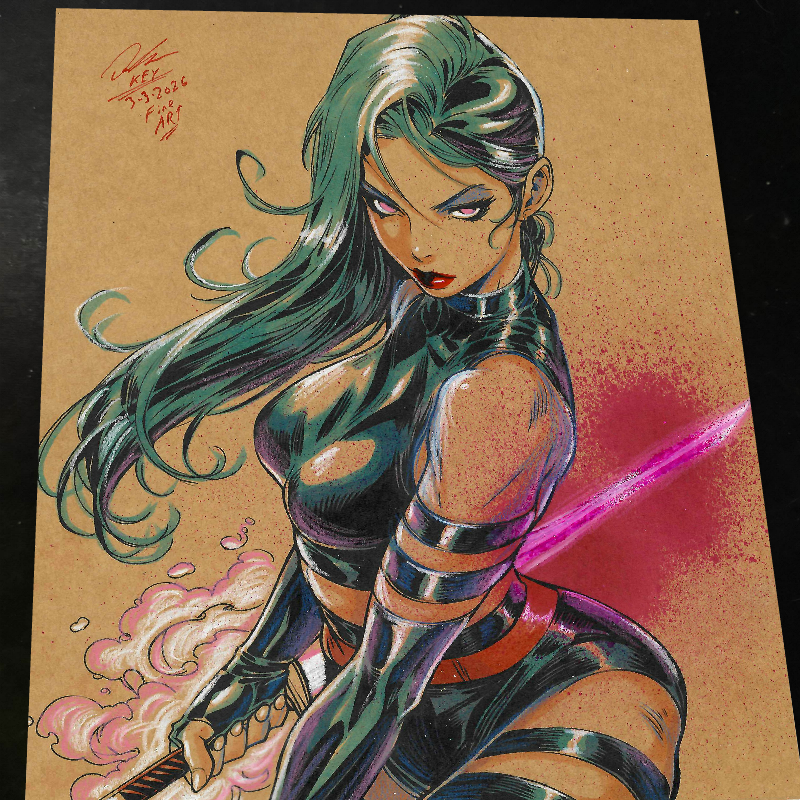 Psylocke - Marvel art print by Keyeske