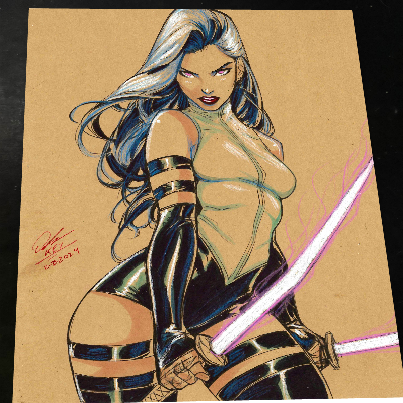 Psylocke Art Print Signed 8.5x11 | Art by Keyeske