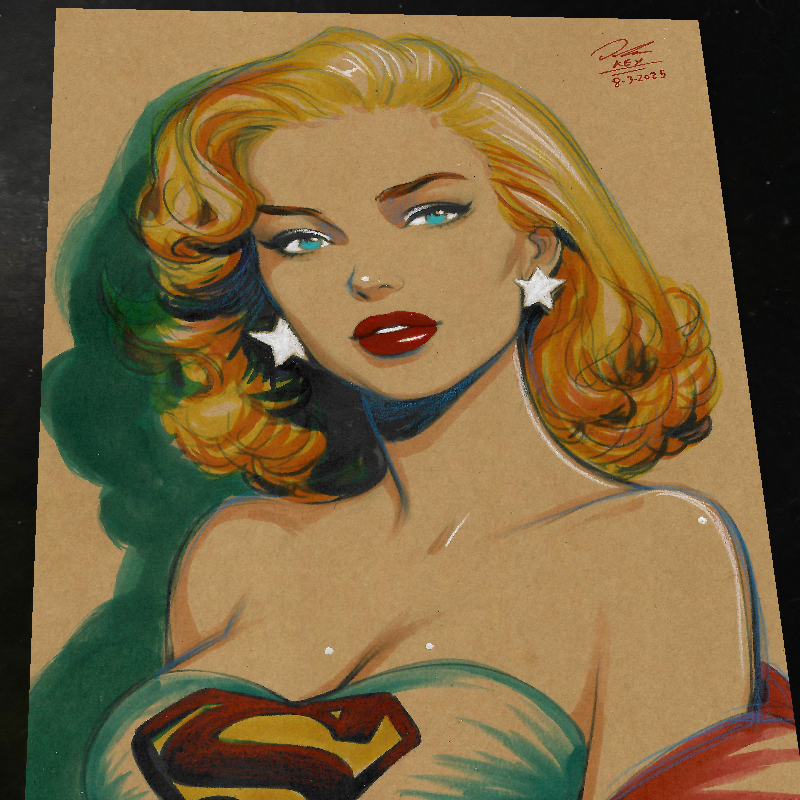Supergirl DC Art Print Signed 8.5x11 | Art by Keyeske