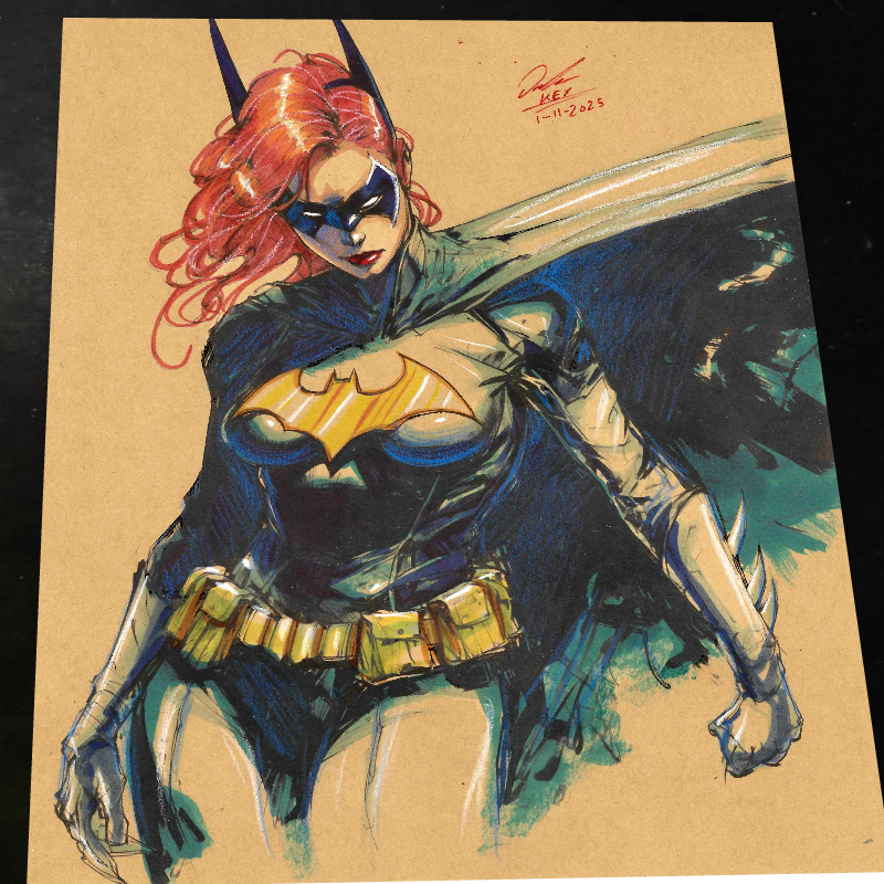 Batgirl Art Print Signed 8.5x11 | Art by Keyeske