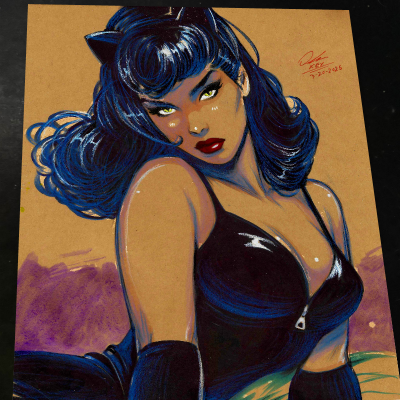 Catwoman Art Print Signed 8.5x11 | Art by Keyeske
