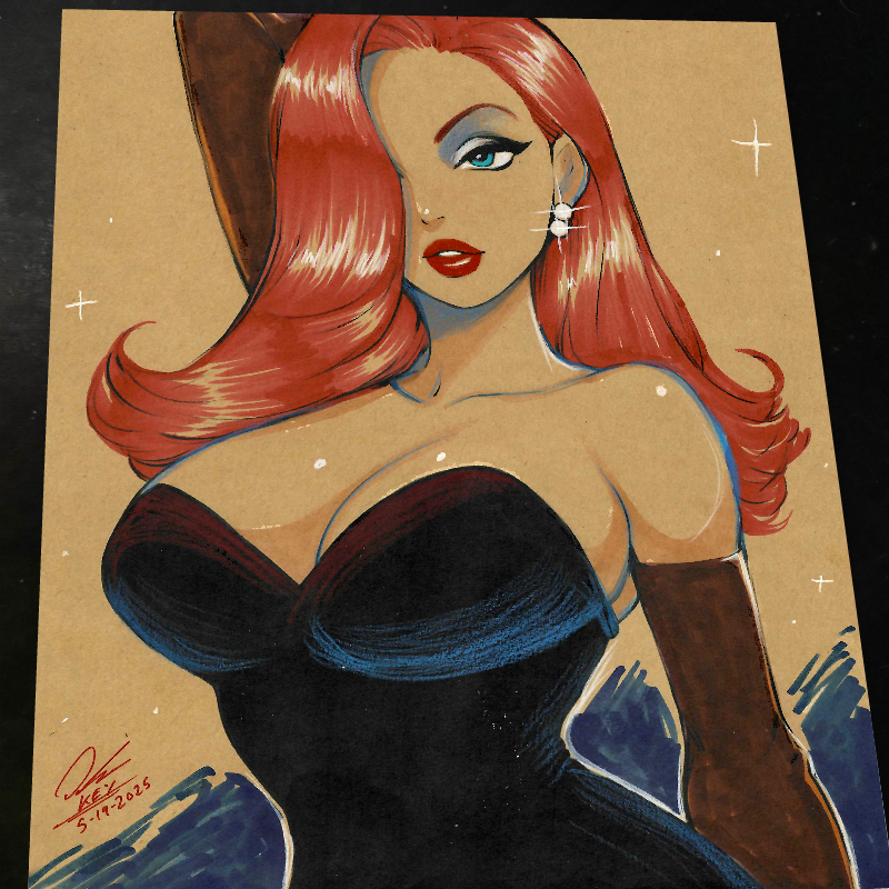 Jessica Rabbit Art Print Signed 8.5x11 | Art by Keyeske