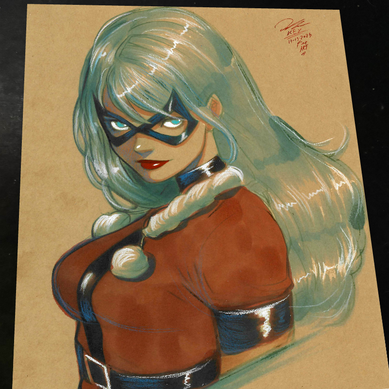Black Cat Art Print Signed 8.5x11 | Art by Keyeske
