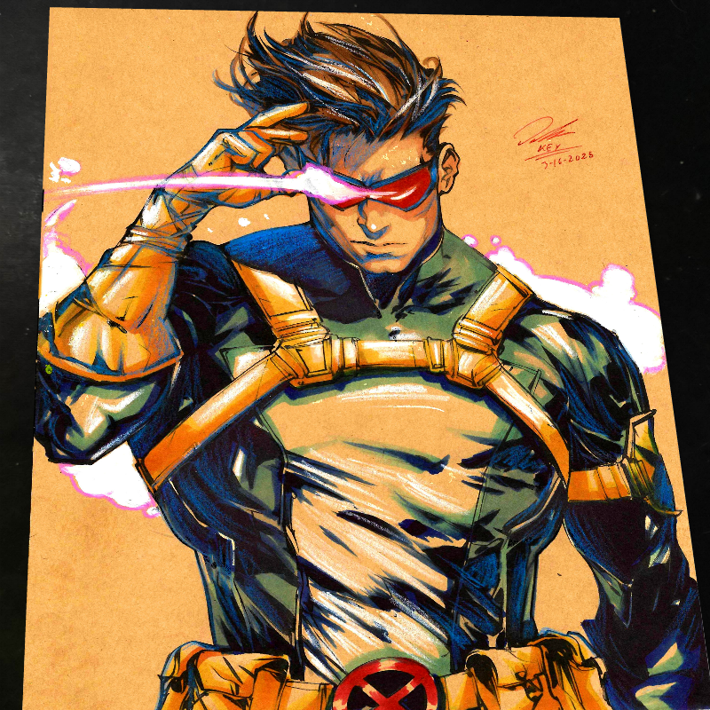 Cyclops X-Men Art Print Signed 8.5x11 | Art by Keyeske
