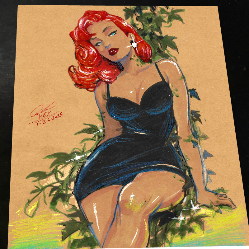 Poison Ivy Art Print Signed 8.5x11 | Art by Keyeske