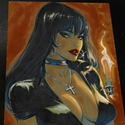 Vampirella Art Print Signed 8.5x11 Art by Keyeske - Marvel art print by Keyeske