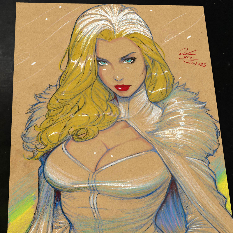 Emma Frost X-Men Art Print Signed 8.5x11 | Art by Keyeske
