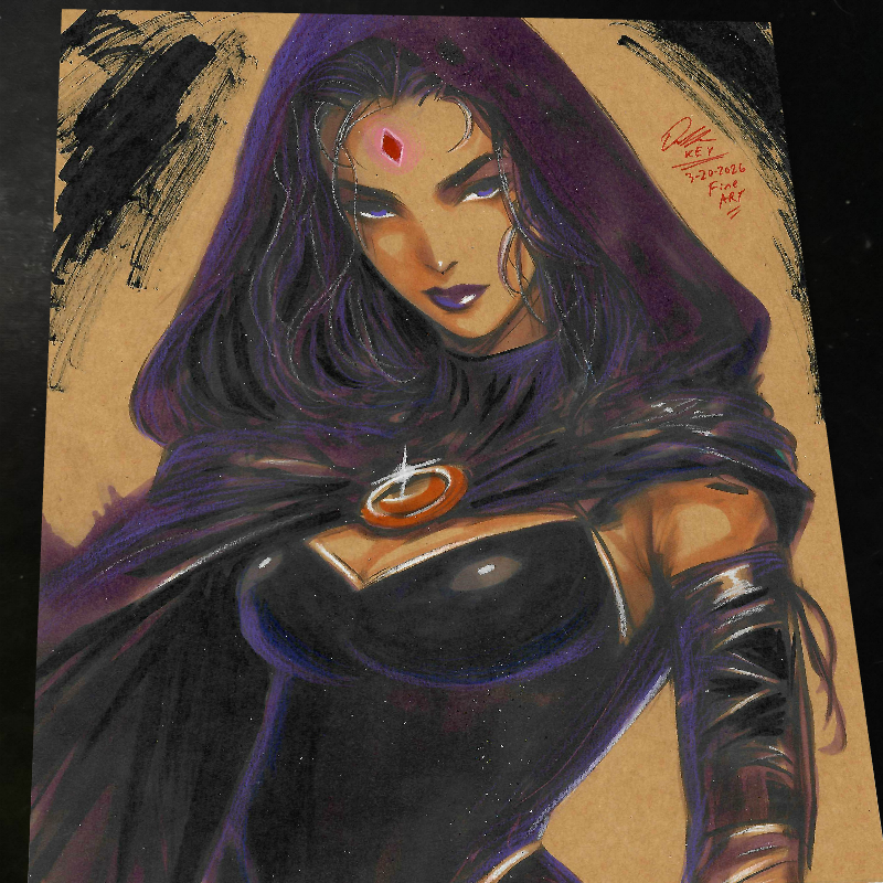 Raven Art Print Signed 8.5x11 | Art by Keyeske