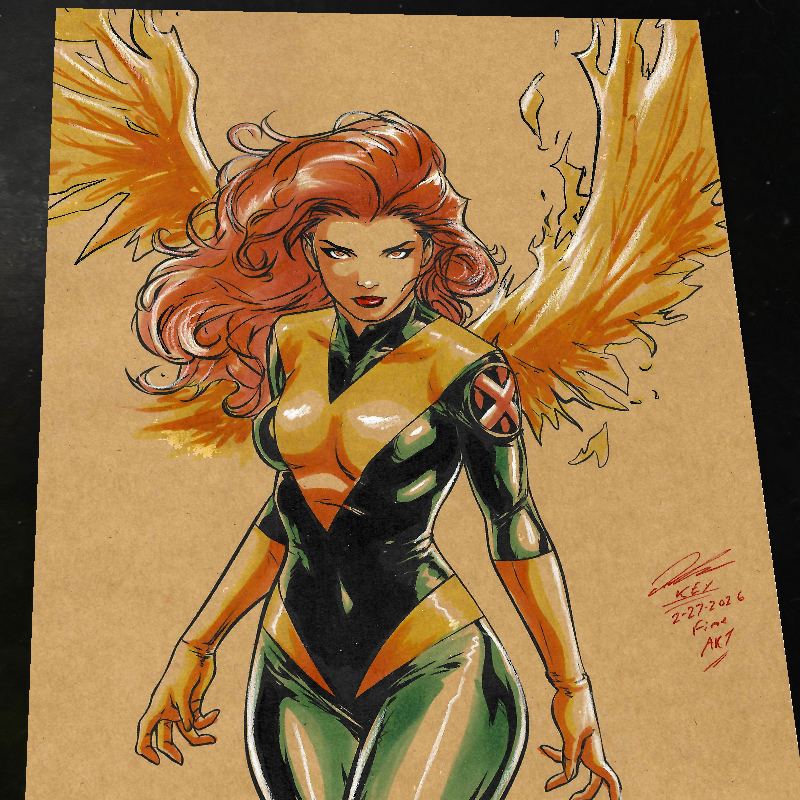 Jean Grey Art Print Signed 8.5x11 | Art by Keyeske