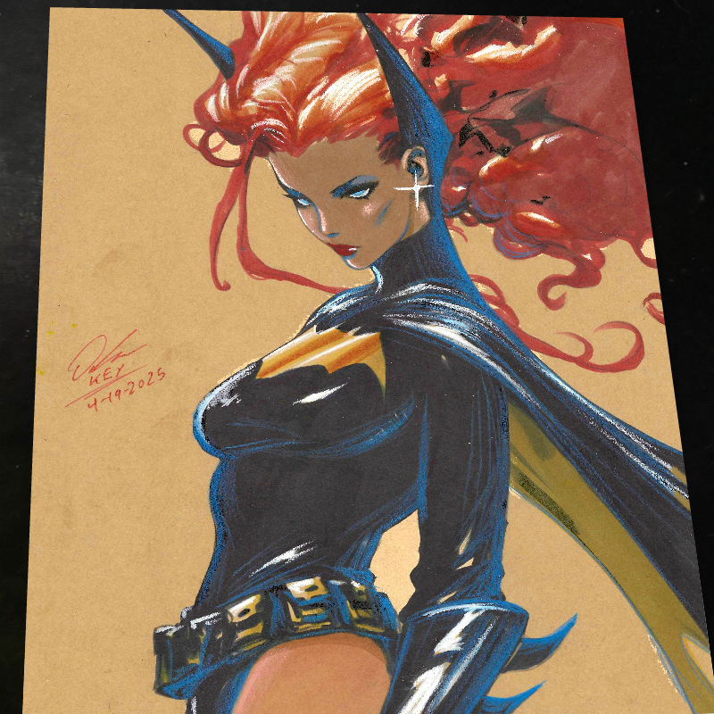 Batgirl Art Print Signed 8.5x11 | Art by Keyeske