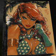 Red Sonja Art Print Signed 8.5x11 | Art by Keyeske
