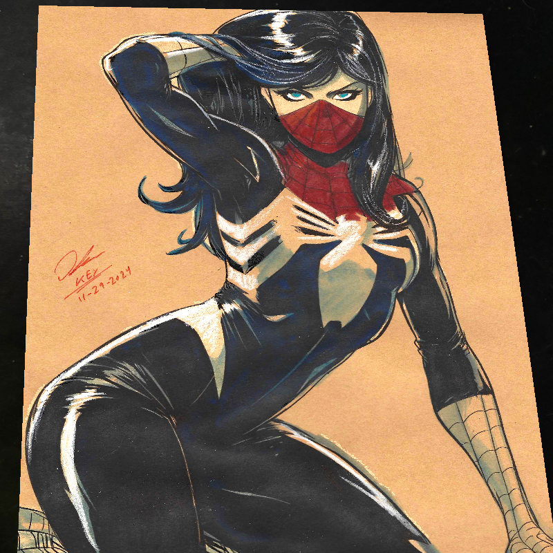 Silk Cindy Moon Marvel Art Print Signed 8.5x11 | Art by Keyeske