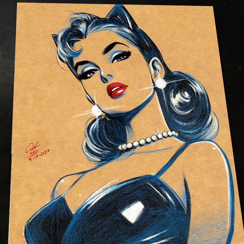 Catwoman Art Print Signed 8.5x11 | Art by Keyeske