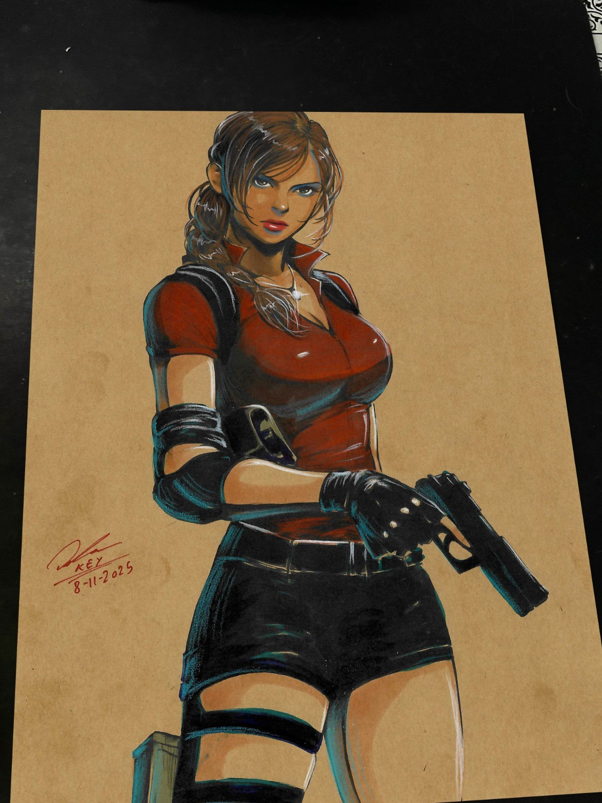 Claire Redfield Resident Evil Art Print Signed 8.5x11 | Art by Keyeske