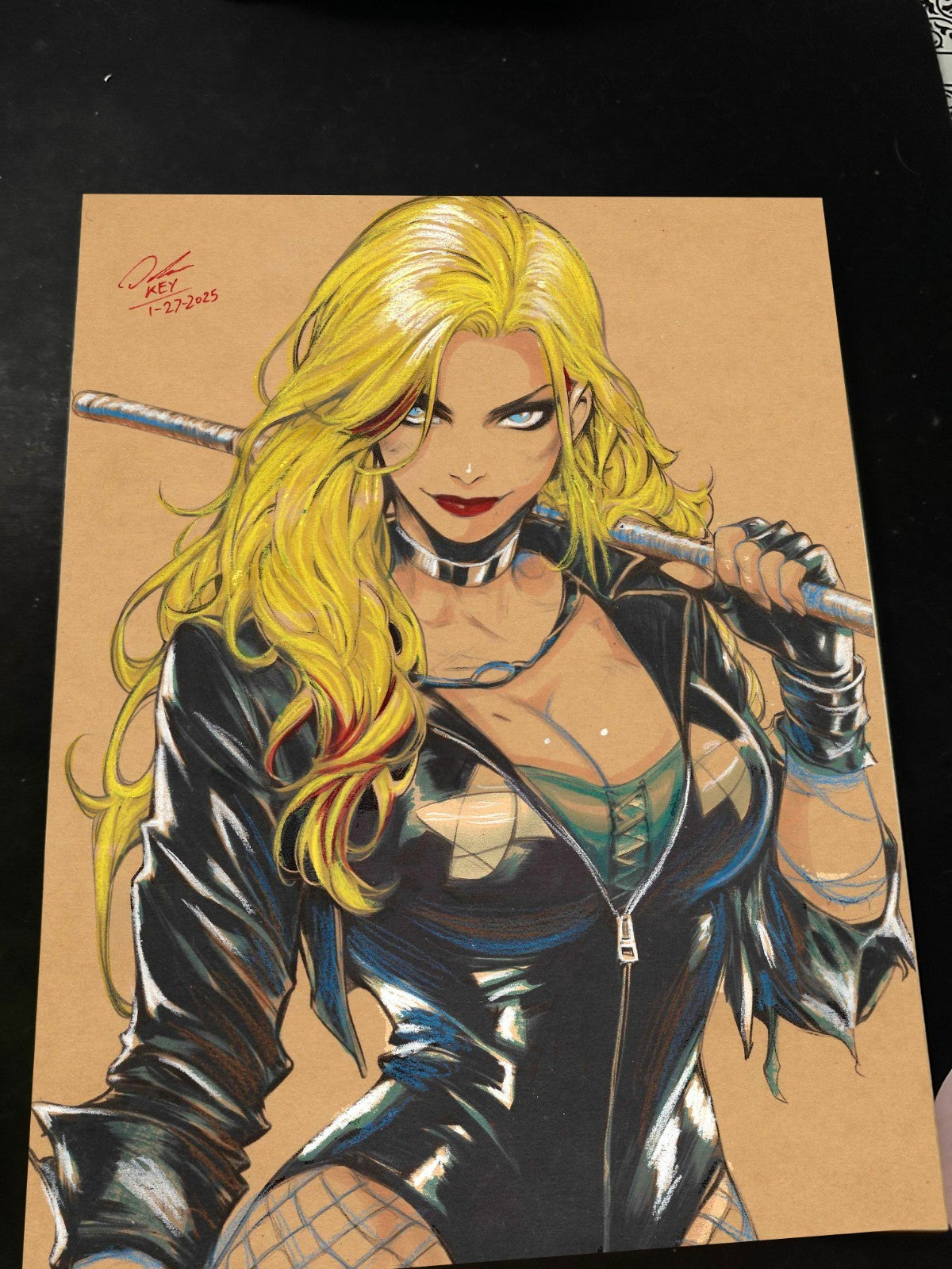 Black Canary Art Print Signed 8.5x11 | Art by Keyeske