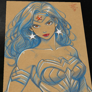 Wonder Woman Art Print Signed 8.5x11 | Art by Keyeske