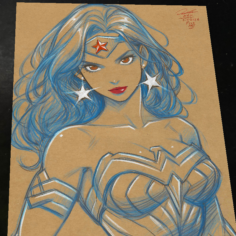 Wonder Woman Art Print Signed 8.5x11 | Art by Keyeske
