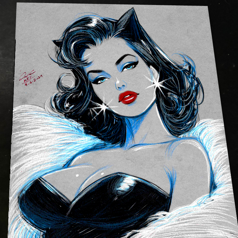 Catwoman Art Print Signed 8.5x11 | Art by Keyeske