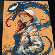 Mary Jane x Venom - Marvel art print by Keyeske