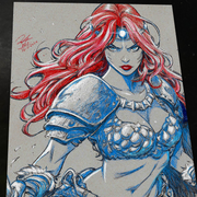 Red Sonja Art Print Signed 8.5x11 | Art by Keyeske